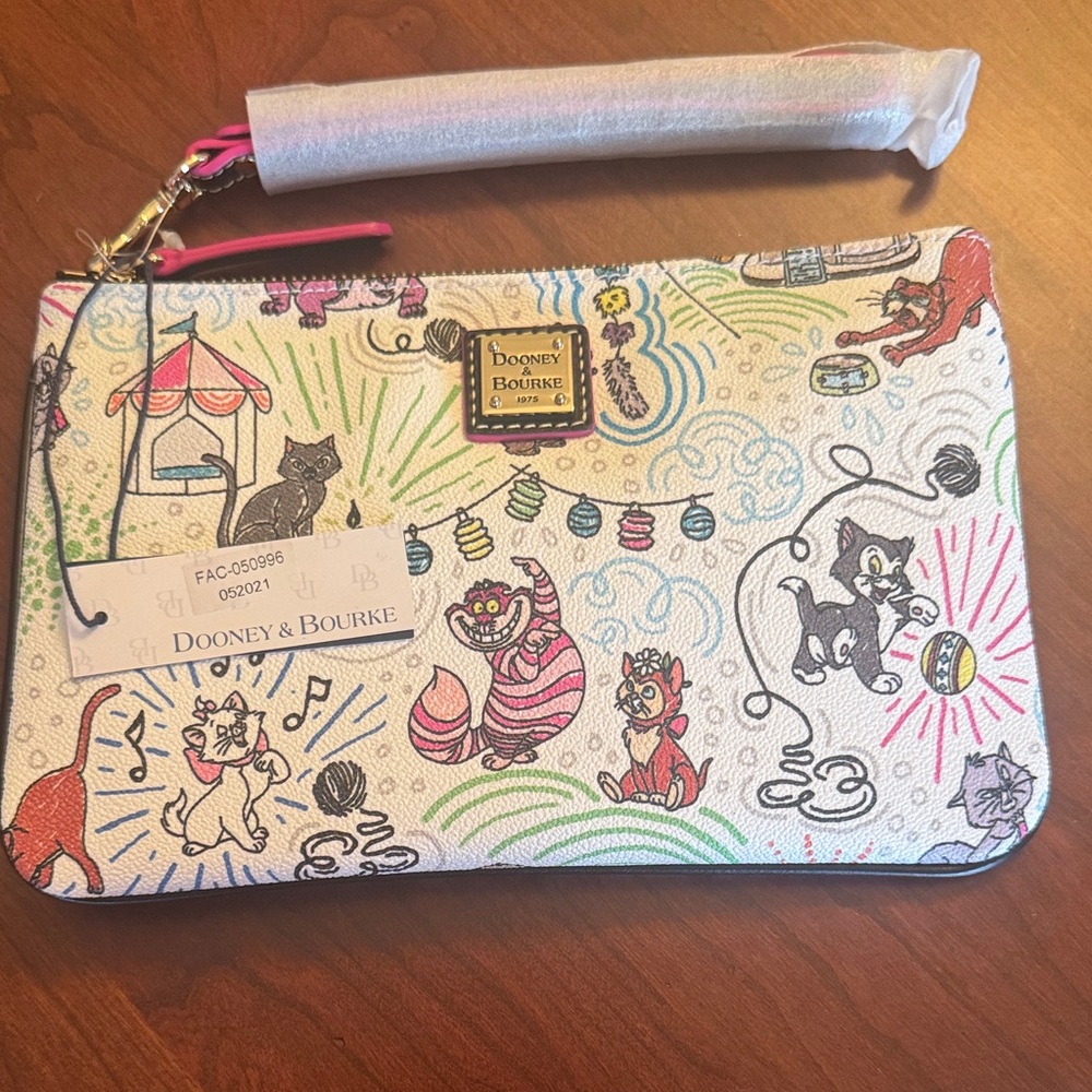 Dooney & Bourke Multicolor Cat Illustration Wristlet